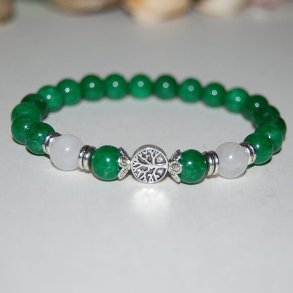 Jade Bracelet,Tree of Life Bracelet,Tree Charm Jade Bracelet - Picture 2 of 2